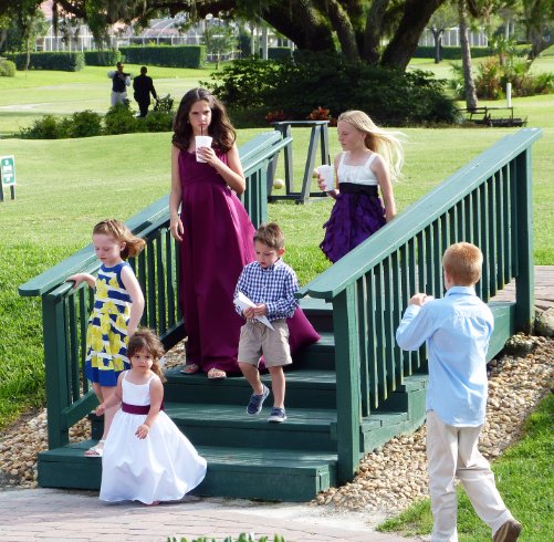 Grandkids on the lawn